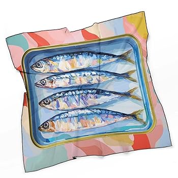 zxxpensy Sardines in Tins Vintage Women Hair Scarf Square
